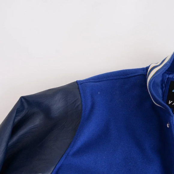 Vintage  Varsity Navy Spirit Cheer 15% Wool Button Down Varsity Bomber Jacket S - Picture 12 of 12